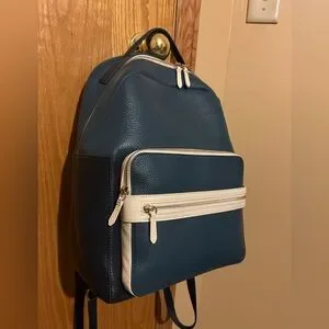 Cole Haan | Bags | Womens Blue And White Leather Backpack 